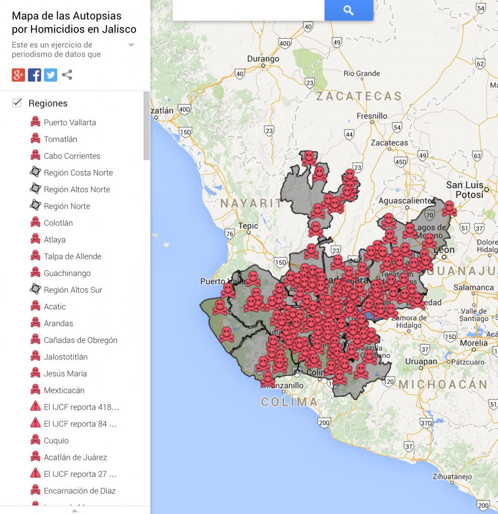 El mapa de la muerte asesinatos en Jalisco durante el gobierno de Aristóteles Iván Serrano